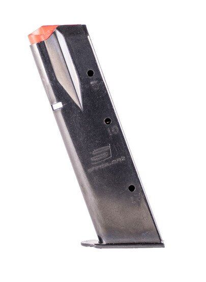 21-round blued steel 9mm magazine for SAR USA handguns.